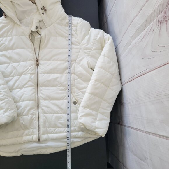 Aeropostale Y2K Hooded Puffer Jacket w/ Faux Fur Trim, White, Full Zip Closure - Picture 9 of 9